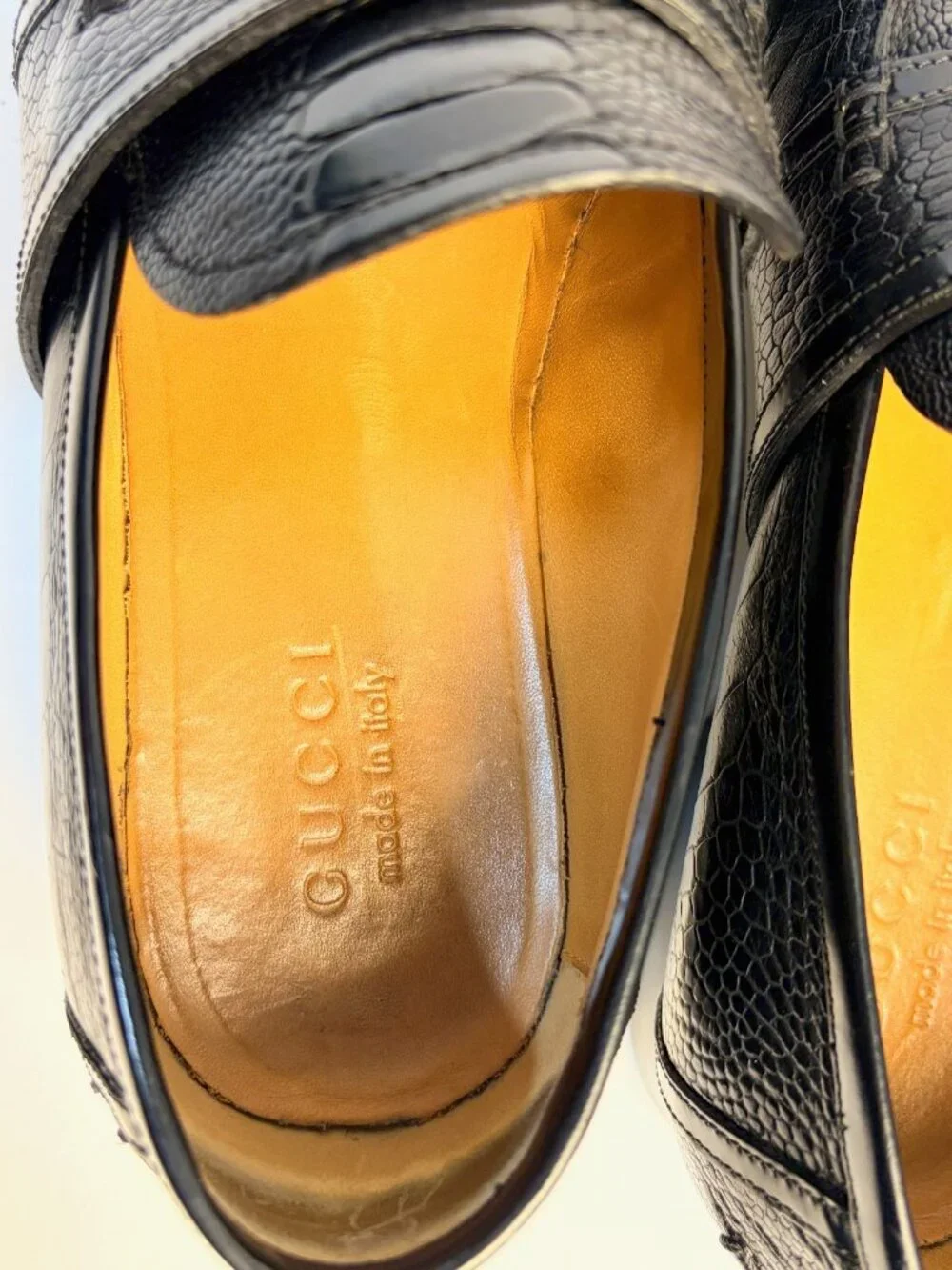 Gucci Genuine Full Ostrich Leg Penny Loafers Black Size 8.5/9.5 US Rubber Sole